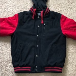 Thick Letterman Jacket w/ detachable hoodie